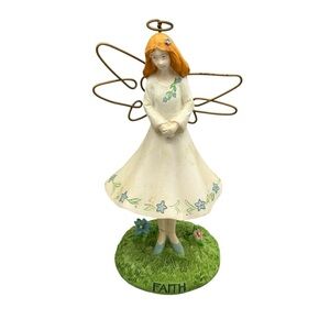 Russ Berrie Inspirational Thoughts “Faith” Angel Figurine Wire Wings
